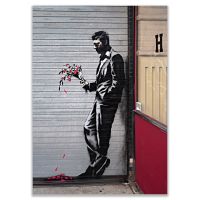 Banksy โปสเตอร์และภาพพิมพ์ติดผนังศิลปะกราฟฟิตีบนถนนผ้าใบวาดภาพภาพคลาสสิกแบบนอร์ดิกสำหรับห้องนั่งเล่น69F 0717