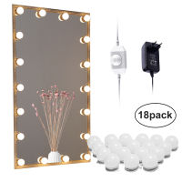 AIBOO LED Mirror lights Kit Hollywood Makeup Lights Vanity 1018 Bulbs for bathroom,wall,dresser dimmable with Plug in Linkable