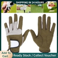 【hot】ผู้ชาย Golf ถุงมือข้างซ้ายไมโครไฟเบอร์ดูดซับเหงื่อนุ่ม Breathable ถุงมือกอล์ฟสีเขียวทหาร