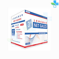 Longmed Net Gauze ลองเมด เนทก๊อซ ขนาด 3x3 นิ้ว บรรจุ 10 แผ่น [10 ห่อ/1 กล่อง] ผ้าก็อซปิดแผล ผ้าก็อส