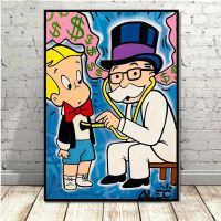 Alec Monopoly Graffiti Art เงินภาพวาด Wall Art ผ้าใบโปสเตอร์และพิมพ์ World Is Yours Modern Home ภาพ