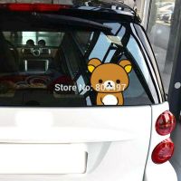 Nieuwste รถการ์ตูนเบียร์ Rilakkuma Peering สติกเกอร์รถยนต์สติกเกอร์รถยนต์รถยนต์ Toyota Chevrolet Volkswagen Fiat Bmw Kia Ford Lada