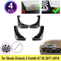 4ชิ้นสำหรับ Skoda Octavia 3 A7 5E MK3 Combi Wagon บังโคลน2017 2018บังโคลนรถแผ่นกันกระเซ็นอุปกรณ์เสริมรถยนต์