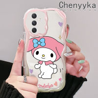 Chenyyka A54ปลอกสำหรับ Samsung 5G A33 5G A34 5G A53 5G A73 5G เคสการ์ตูนน่ารักสีชมพูเมโลดี้เนื้อครีมขอบมีเคสโทรศัพท์โปร่งใสในสต็อกเหมาะสำหรับเด็กชายและเด็กหญิงเคสกันกระแทกซิลิโคนอ่อนชัดเจน