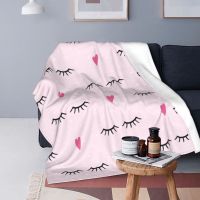 XZX180305  Cute Closed Eyes Plush Blanket Cartoon Beauty Eyelash Funny Throw Blanket for Home Hotel Sofa