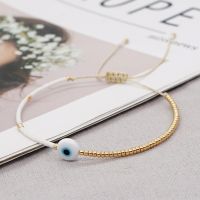 Go2boho Miyuki ลูกปัด Evil Eye สร้อยข้อมือสีขาว2 Tone ปรับ Dainty สร้อยข้อมือผู้หญิง2022แฟชั่นเครื่องประดับ Gift