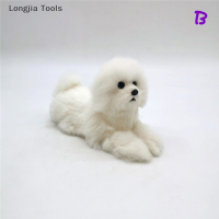 Longjia Tools ตุ๊กตาสุนัขน่ารักตุ๊กตาสุนัขจำลองของเล่นสัตว์ยัดไส้ของเล่นสุนัขที่สมจริงสุดๆสำหรับคนรักสัตว์เลี้ยงของตกแต่งบ้านสุดหรู