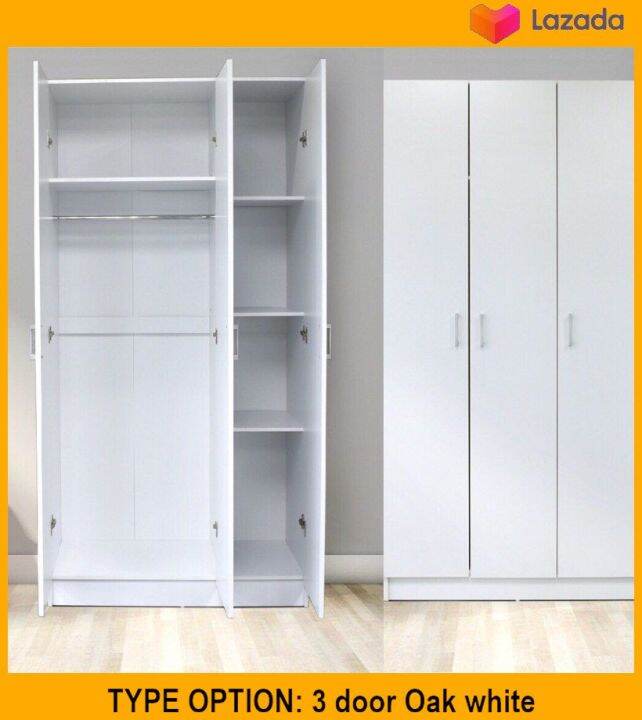 Almari Besar Cm 3 Door Wardrobe Furniture Wood Lazada