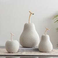 Nordic Ceramic Fruit Ornaments Apple/pear Frosted Porcelain Statue Modern Home Decoration Collection Art Table Decoration