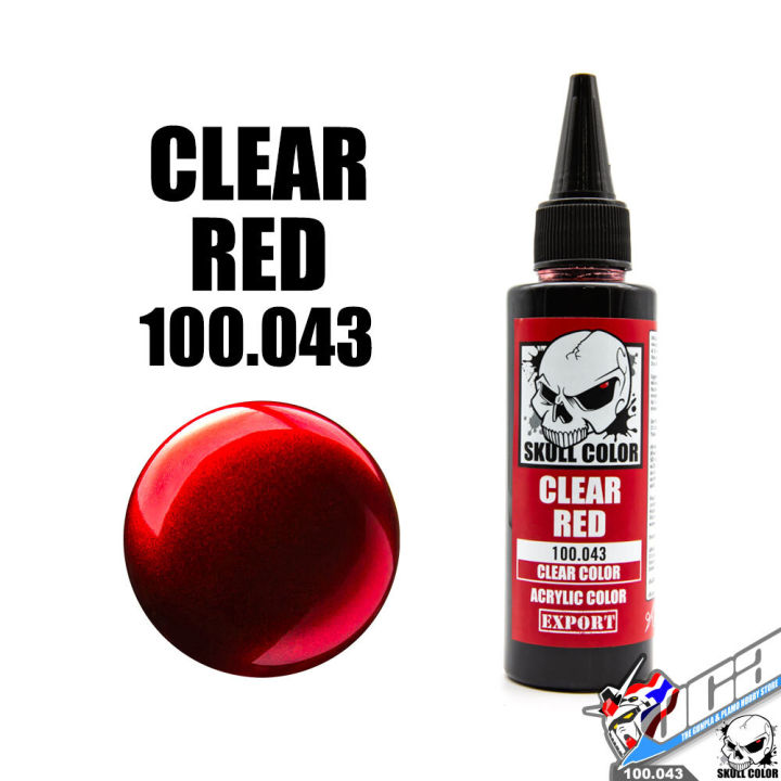 SKULL COLOR 100.043 CLEAR RED ACRYLIC COLOR 60ML CLEAR COLOR สีอะครีลิกสำหรับพลาสติก โมเดล VCA GUNDAM