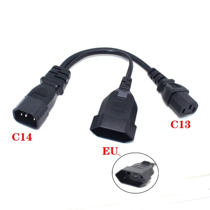thumbnail image 2 of 1FT 14AWG Heavy Duty Power Extension Cord – C13 To C14 – IEC320 SJT – Black 2 of 3