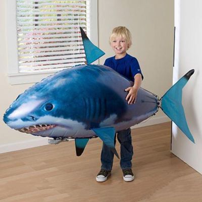(ร้อน) การควบคุมระยะไกลฉลามของเล่นอากาศว่ายน้ำ RC สัตว์วิทยุบินลูกโป่งตัวตลกปลาสัตว์ฮาโลวีนคริสต์มาสของเล่นสำหรับเด็กเด็ก