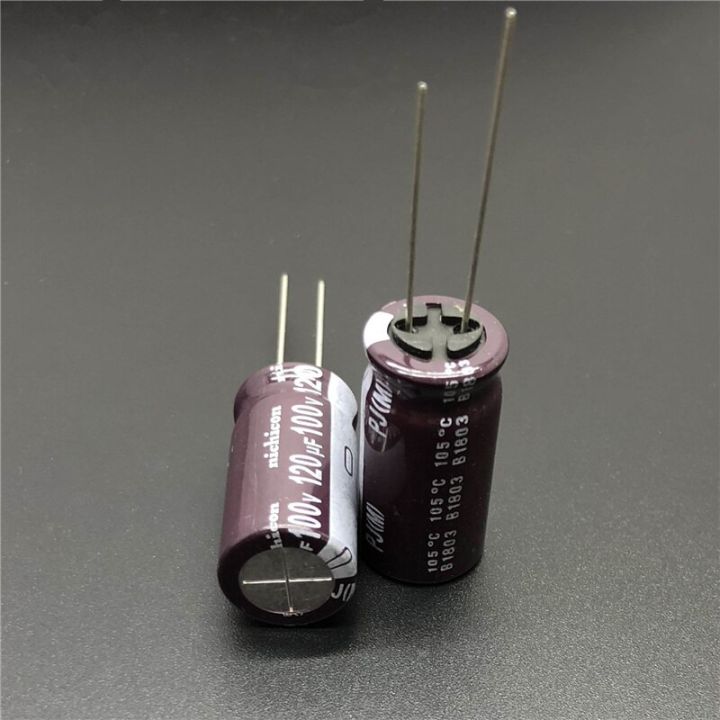 5pcs-50pcs-120uf-100v-nichicon-pj-series-12-5x25mm-100v120uf-low-impedance-long-life-aluminum-electrolytic-capacitor