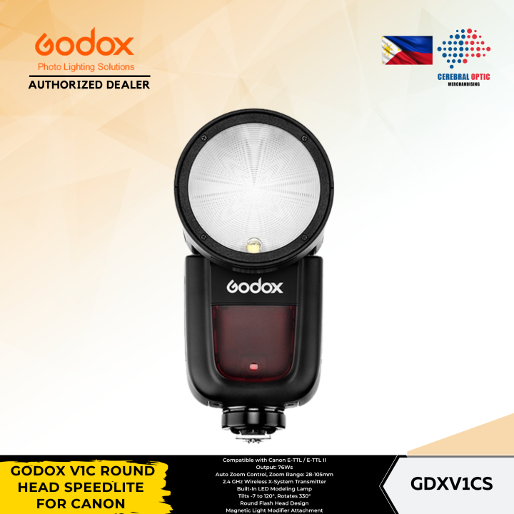 GODOX V1C ROUND HEAD SPEEDLITE FOR CANON | Canon E-TTL/E-TTL II | 2.4 ...