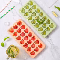 With Lid 21 Grid Heart-shaped Round Silicone Ice Tray Mold Ice Box Popsicle Mold Whiskey Ice Hockey Mold Heart-shaped Pink