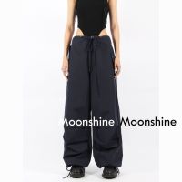 Moon กางเกงขายาว คาร์โก้ กางเกง เชือกอเมริกันคลาสิค Cargo pants 2023 NEW 073701