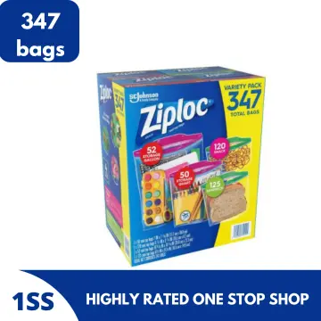 Ziploc Variety Total Bags, 347 Pack, 347 Piece Assortment, clear