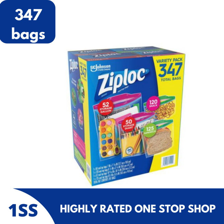 Ziploc Storage Bags Variety Pack, 347pcs Lazada PH