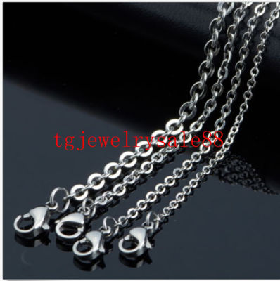 1.522.43mm 100pcsLot Stainless Steel Silver Color Cross Chain Men Necklace Finding Pendant DIY Wholesale Jewelry 16-40inch