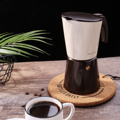 RONDELL 6 cup(300ml) หม้อต้มกาแฟ กาต้มกาแฟ มอคค่าพอท (MOKA POT) อลูมิเนียม