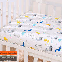 120*60cm Newborn Baby Crib Fitted Sheet Reusable Cloth Diaper Baby Changing Pad Waterproof Printed Bed Sheet Soft Stretchy ZT127