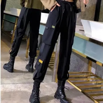Fashion Girl Cargo Pants Women Punk Pockets Jogger Trousers With