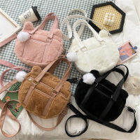 New JK Uniform Bag Cute Cat Ear Single-Shoulder Bag Students Handbag Girls Cross-Body Plush Bag F441