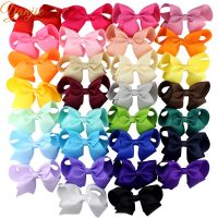 30pcslot 4" Grosgrain Hair Bows Barrette Solid Ribbon Hair Clips For Women Hot-sale DIY Girls Hair Accessories For Kids Party