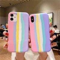 [ส่งจากไทย] เคสสายรุ้ง สีชมพู Case iPhone 11 เคสนิ่มซิลิคอน เคสโทรศัพท์ เคสกันกระแทก