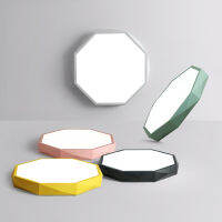 โมเดิร์น LED Macaron สกายไลท์โคมไฟติดตั้งโคมไฟเพดานแปดเหลี่ยมที่เรียบง่ายสำหรับห้องนอน *