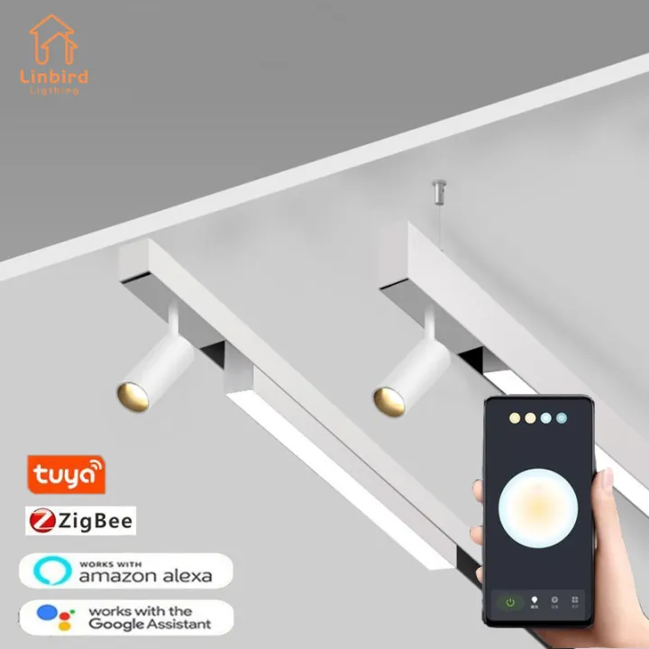 White Zigbee Track Smart Lighting Grille Flood Lamp Embedded