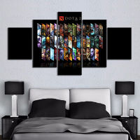 Dota 2 Heros Picture Wall Paintings Dota Video Games Art Wall Decor Paintings 5 Panels Canvas Art Paintings for Home Decor