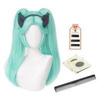 HOLOUN Game Anime Rebecca Cosplay Wig Headband Light Blue Rose Net Synthetic Fiber Adjustable Size Halloween Christmas Gift New