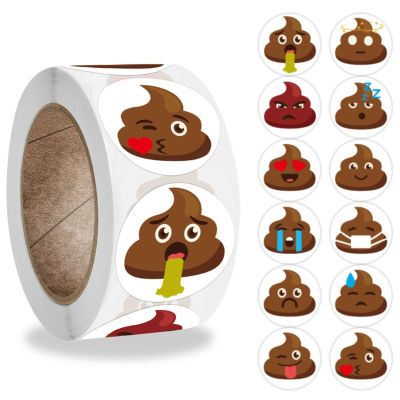 hot！【DT】┋  New 500pcs Designs Dog Poop Emoticons Reward Sticker Kids Magazine Office Teacher Label Gifts