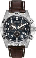 Citizen Eco-Drive Brycen Chronograph Mens Watch, Super Titanium with Leather strap, Weekender, Brown (Model: BL5551-06L)