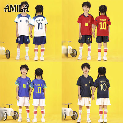 AMILA ชุดเสื้อผ้าเล่นฟุตบอลเสื้อผ้าเด็กเล็กเด็กผู้หญิงเด็กผู้ชายชุด Latihan Sepak Bola อนุบาล