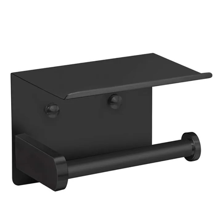 Toilet Paper Holder with Phone Shelf SUS 304 Stainless Steel Wall