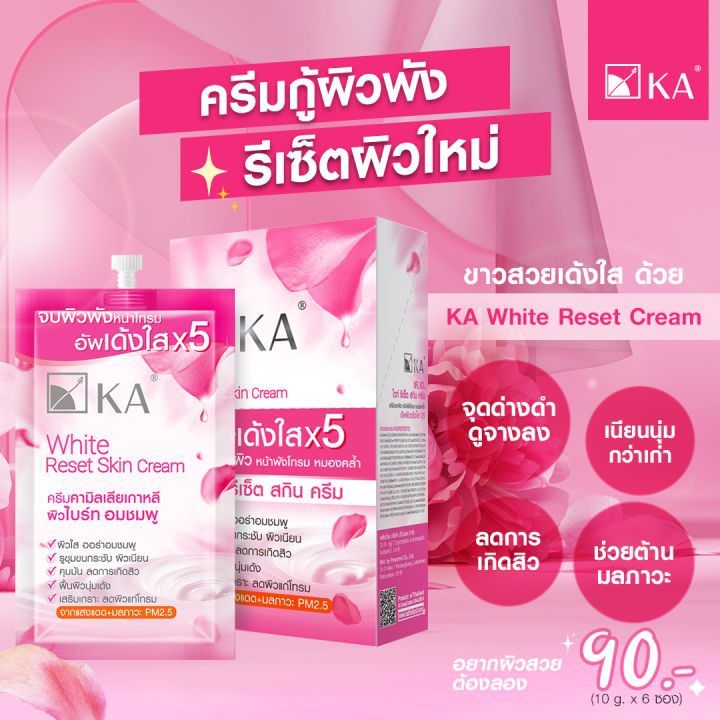 ใหม่-ขนาดทดลอง-ka-white-reset-skin-cream-เค-เอ-ไวท์-รีเซ็ต-สกินครีม-10กรัม