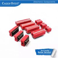 10PCS Slide Type Switch Module 1 2 3 4 5 6 7 8 9 10 12 Bit 2.54mm Position Way DIP Red Pitch Toggle Switch Red Snap Switch WATTY Electronics