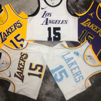 เสื้อเจอร์ซีย์นักสวิง2023ชายจาก Los Angeles Lakerss Austin Reaves Jersey-สีขาว/สีเหลือง/สีม่วง