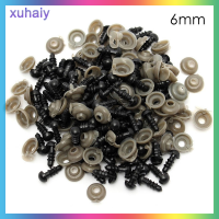 xuhaiy 100pcs 6-12mm Plastic Black SAFETY Eyes สำหรับ tedy Bear Doll Animal puppet CRAFT