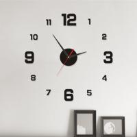 ZZOOI New 3D Wall Clock Simple Luminous Punch-free Acrylic Mirror Wall Sticker Digital Clock Creative Diy Living Room Bedroom Clocks