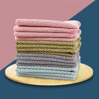 1Pcs Washing Dish Towel Microfiber for Household Cleaning Cloth Wiping Rags 4Colors Kitchen Supplies Anti-grease Dish Cloth  Towels