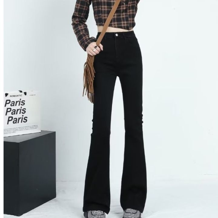 port-of-chic-taste-bootleg-jeans-new-female-summer-show-thin-tall-waist-trousers-little-tight-horseshoe-bellbottoms