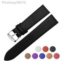 Calf Leather Watch Strap 12mm 14mm 16mm 18mm 20mm 22mm Genuine Leather Watch Band with Silver Pin Buckle