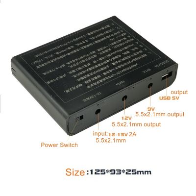 L43D 5V USB 9V 12V 5.5x2.1mm UPS กล่องจ่ายไฟสำหรับศัพท์มือถือ Router แท็บเล็ต PC