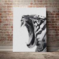 Wild Roar Tiger ผ้าใบ-Wall Art Modular - Angry Cool ภาพสัตว์-ตกแต่งบ้านภาพวาดพิมพ์โปสเตอร์-ห้องนั่งเล่น Cuadros กรอบ