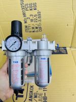 THBชุดกรองลม/ชุดตัวตั้งลม (FRL 80) (Filter + Regulator + lubricator)   F+R+L ดักน้ำ+ตั้งลม+จ่ายน้ำมัน ขนาด 2 หุน / 3หุน / 4หุน / 6 หุน ยี่ห้อ THB แถมฟรี ฟิตติ้ง 2 ตัว