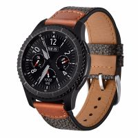 สายหนังแท้สำหรับ Galaxy Watch 46มม. S3เกียร์22มม. เปลี่ยนสายนาฬิกานาฬิกากําไลสาย Gt2