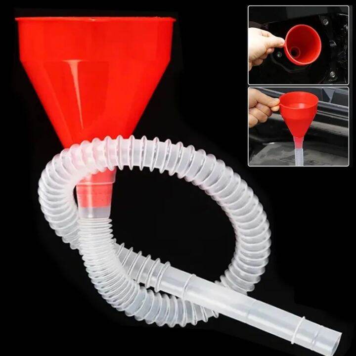 Long Pipe Refueling Funnel Telescopic Extension Detachable Hose Filling